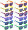 KINBOM 12 Paar Sonnenbrillen Kinder Party, Farbiger Rahmen Sonnenbrille Partybrille Bunt Kunststoff Sonnenbrille Set Kinder Erwachsene für Geburtstag Bergleute Spiel Party Gastgeschenke (6 Farben)