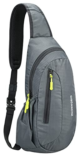 PivotWing Sling Bag Brusttasche Herren Kleiner Rucksack Damen Shoulder Crossbody Crossover Bag Mini Rucksack Klein Schultertasche Brust Tasche Rucksäcke Sporttasche Umhängetaschen Crossbag, Hellgrau