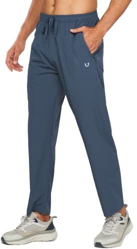 NORTHYARD Men's Athletic Pants Running Workout Joggers Lightweight Gym Jogging Track Casual Sweatpants with Zipper Pockets Coolgrey M