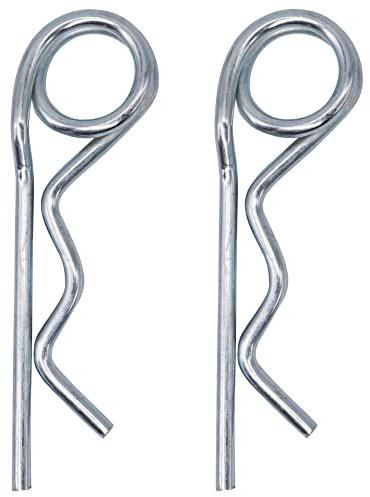 SKIR'CO (2 uds) Pasadores de chaveta de resorte de acero zincado 3 mm, Clips R de anillo doble, Pasador de chaveta de resorte en forma de R