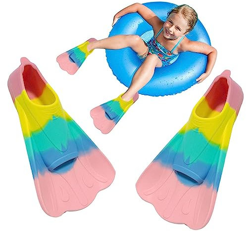Palmes d'entraînement de natation pour jeunes | Palmes de natation courtes pour jeunes – Plongée libre brasse professionnelle palmes courtes pour enfants, plage, piscine, palmes pour femmes,