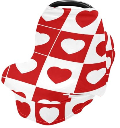 Écharpe d'allaitement en forme de cœur rouge pour la Saint-Valentin, housses de siège de voiture pour bébés, nourrissons, extensibles, douces, respirantes, multi-usages, cadeau pour garçons et filles