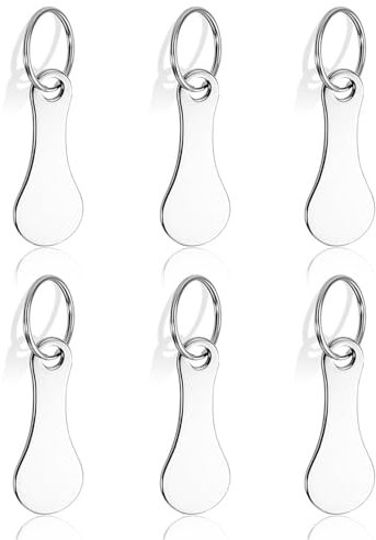 6 Stück Einkaufswagenlöser, Einkaufswagenchip zum Rausziehen aus Edelstahl, Einkaufschip Schlüsselanhänger, Chip Einkaufswagen zum Abnehmen, Einkauswagenauslöser für Einkaufswagen