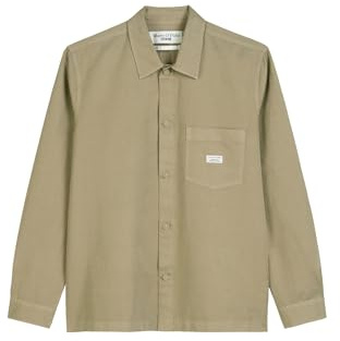 Marc OߴPolo Denim Camisa con cuello Kent Hombre Relaxed Fit, Verde (Dusky Green), XXL