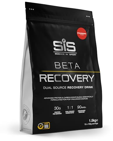 Science in Sport BETA Recovery Powder 1,5kg Fragola - Bevanda sportiva in polvere rigenerante con carboidrati e proteine in rapporto 2:1, Bevanda per il recupero post-allenamento