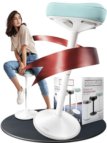 CLOUVOU Nexus Bürohocker ergonomisch [ORIGINAL] Stehhocker höhenverstellbar von 47cm bis 64cm - Ergonomischer Hocker Büro - Wackelhocker zur Stärkung des Rückens - Ergonomische Stehhilfe Büro