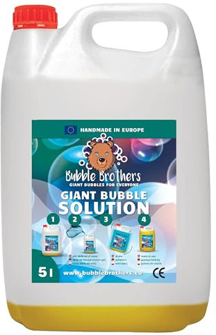Bubble Brothers Seifenblasen Nachfüllflasche 5L Seifenblasenflüssigkeit Seifenblasenlösung Konzentrat für Riesenseifenblasen Stabile Seifenblasen (1 x 5L)