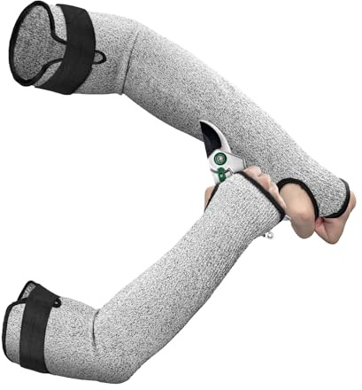 Migliore Wear skärbeständiga ärmar underarmsskydd klass 5, långa andningsbara armskydd för kvinnor och män, armärmar för trädgårdsarbete, kök, matlagning, hantverk