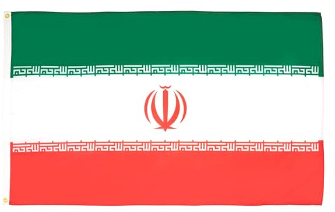 AZ FLAG - Lote de 2 banderas Irán - 90 x 60 cm - Bandera iraní 100% poliéster con ojales metálicos integrados
