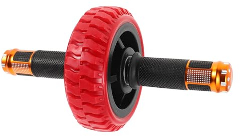 AMUSLESUR Rodillo Abdominal Rojo Compacto Resistencia Estable, Entrenador Abdominal Portátil para Gimnasio en Casa y Ejercicios de Core, Equipo de Fitness Multifuncional para Tonificación