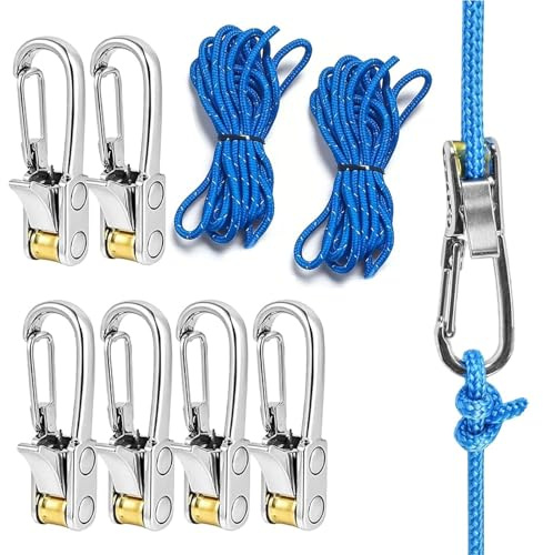 6-Pack Paracord Ajusteurs, Rope Rollers pour Para Cord avec Boucle de Verrouillage, Rope Roller Cam Lock Tensioner, Paracord Ajusteurs pour Camping, Boating & Home Tie-Down (6pcs)