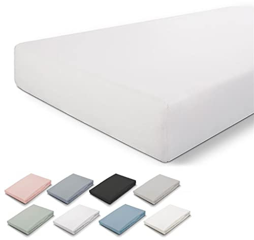 Walra Drap-Housse 160x200, 100% Coton, s'adapte Parfaitement à la Forme du Matelas, Toucher Doux, Infroissable et sans Repassage - Blanc