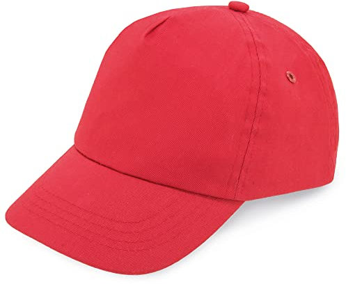 Berretto per Ragazzi e Ragazze, 5 Pannelli dai Colori Vivaci. 100% Cotone, con Fori di Ventilazione e Chiusura Regolabile. Cappello per Ragazze e Ragazzi dai 4 ai 13 Anni