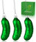 Weihnachtsgurke Christbaumschmuck, 3 Stück Gurke Weihnachtsschmuck aus Glas Traditioneller Baumschmuck, Christbaumschmuck Gurke im Geschenkkarton (9cm, Matt Grün)