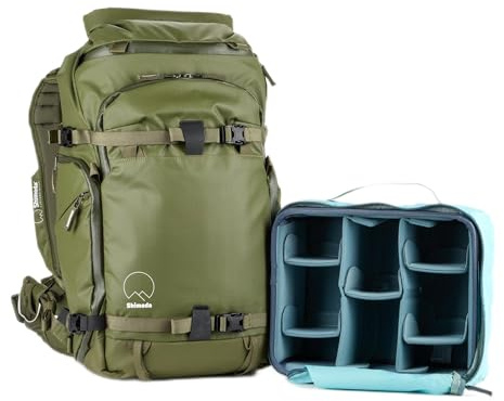 Shimoda Action X25 v2 Starter Kit, Outdoor Photography Adventure Backpack with Small Mirrorless Core Unit, Fits Mirrorless and DSLR Cameras, 14-inch Laptop Sleeve, Rain Cover Included, Army Green