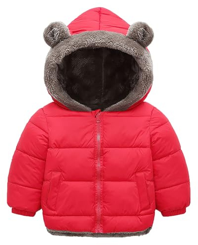 amropi Niños Niñas Chaqueta Forro Polar Abrigos con Capucha Parka Invierno Cálido Jacket por 1-6 años