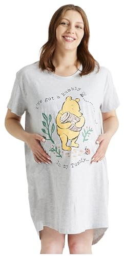Disney Winnie the Pooh Ladies Maternity Nightshirt (Winnie the Pooh, XL)