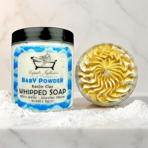 Baby Powder Whipped Soap | Kaolin Clay Body Wash | Shower Fluff | Luxurious Shaving Foam | Shower Cream | Bubble Bath | Shower Whip | Baby Powder Scented Soap | Stocking Fillers | Valentine's Gift