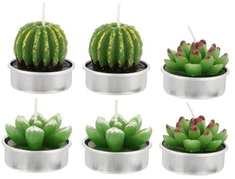VOSAREA 6pezzi Tealight Aromatiche Decorative Mano Cera Paraffina e Rilassante Per e Decorazione Casa