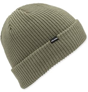 Volcom Gorro de Invierno con Forro Polar para Hombre, con Forro Polar y Ajuste Enrollable, Militar, Talla única