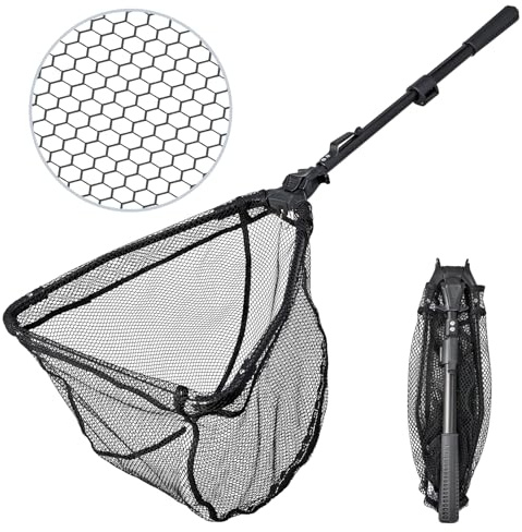 Guadino da pesca, pieghevole, 90 cm, telescopico, gommato, per adulti, la cattura di trote, carpa, salmon, catfish, basso