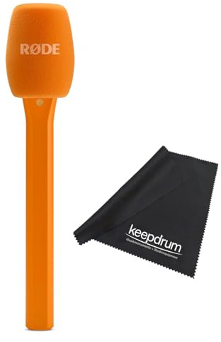 Rode Interview mikro-handadapter för trådlöst mikromikrofonsystem orange med keepdrum mikrofiberduk