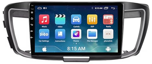 Autorradio Android 15 de 9 Pulgadas Doble DIN para Honda Accord 2013-2015, 2.4L, con CarPlay, cámara Trasera, Controles en el Volante, Bluetooth, GPS, Radio FM, WiFi (A2 2G+32G)