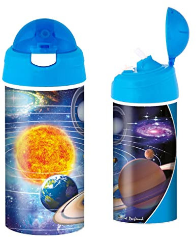3D LiveLife Drinking Bottle - You Are Here from Deluxebase. 3D Lenticular Space Water Bottle with Straw. 600ml kids drinks bottle with original artwork from renowned artist, David Penfound