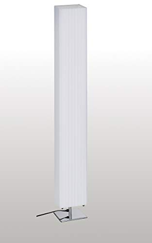 Trango 120SL Design Plissee LED Stehleuchte *CANNES* Stehlampe inkl. 2x 4 Watt E27 LED Leuchtmittel, Wohnzimmer, Lampe, Standleuchte eckig – Lampenschirm Länge:14cm - Breite: 14cm - Höhe: 120cm