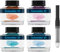 Schneider Tintenfass Pastell Geschenkset (4x Tintenglas 15ml, inkl. Konverter) Bermuda Blue, Ice Blue, Lilac, Apricot