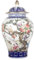 fanquare Vintage Pastell Jingdezhen Glasvase, Pfirsich Muster Porzellan Vase, Großer Chinesischer Ming-Stil, Höhe 25cm