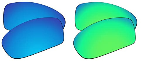 EZReplace Lentes de repuesto para gafas de sol Oakley Holbrook Metal OO4123 (lentes polarizadas) – Compatible con marco de metal Oakley Holbrook (azul hielo + verde primavera)
