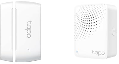 TP-Link Sensore di Contatto Intelligente + Tapo Hub, Domotica, Risparmio Energetico, T110 Smart Contact Sensor, H100 Smart Hub, Centro Casa, Allarme, Campanello, Wireless, Bianco. A Batteria