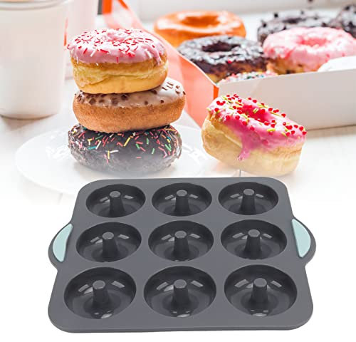 Tnfeeon Molde de Silicona para Rosquillas Molde Antiadherente de Silicona para Rosquillas Resistente Al Calor Perfecto para Rosquillas Pasteles Galletas Bagels Apto (Gris oscuro)