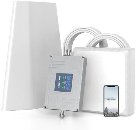 Amplificador Señal Movil 4G 3G Banda 1/8/20 Para Orange, Vodafone, Yoigo, etc. Amplificador de cobertura movil Soporte Uso de múltiples Dispositivos, Mejorar Cobertura Movil en Casa/Zonas Rurales