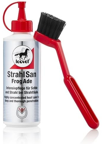 RL24 leovet - Strahlsan mit Pinsel | Huffett für die Strahlpflege | Hufbalsam schützt Strahl & Sohle | Pflege bei Strahlfäule | Durchblutung anregend | Hufpflege für Pferde | 1 x 200 ml