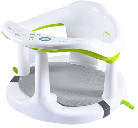 32x32x21cm Toddler Bathtub Seat - Child Bath Support Seat with Strap Anti-Slip Mat, Bath Seats for Babies Toddler, Bathtub Seat Baby Bath Chair, Non-Slip Baby Bath Chair, Anti-Rollover Heat Resistant