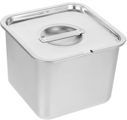 POPETPOP Conteneur à Glace Acier Inoxydable Bac De Stockage Domestique Pour Yaourt Et Desserts Froids Avec Couvercle Facile à Nettoyer