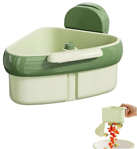 RXYNLL Colador Fregadero de Cocina,Colador para Lavavajillas con Ventosa,Cesta Drenaje Fregadero (Green, 2)