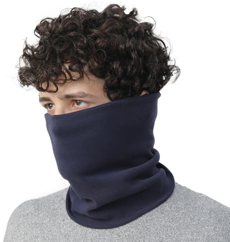 NovForth Bufanda de algodón para hombre, bufanda tubular para días fríos, cuello elástico y calentador de cuello para deportes al aire libre, perfecto para esquí, senderismo, ciclismo, unisex, marine