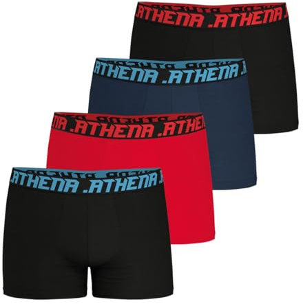 Athena - Lot de 4 Boxers Homme My Petit Prix - Coton Stretch - Label Oeko-TEX® Standard 100