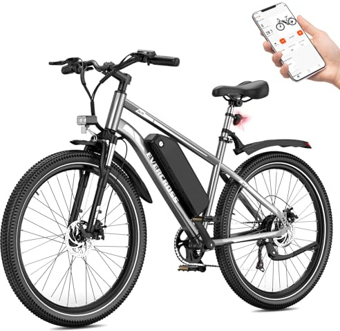 EVERCROSS EK15 Vélo électrique pour Adultes, VTT Electrique 27,5'' avec Pédalage - Application, Moteur 250W, Batterie 36V 13Ah, 15/20/25 KM/H, 7-S Vitesses, Vélos Electriques Urbains pour Unisexe