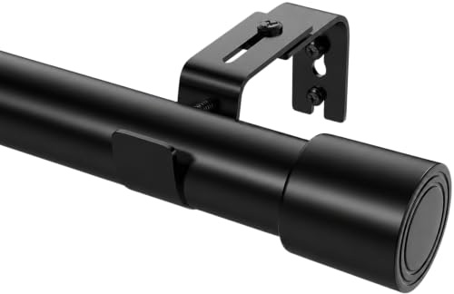 Tringle à Rideaux 84-150 cm, Tringle Rideau Noire Extensible Réglable pour Salon et Chambre