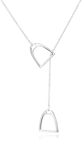 Silver Mountain 925 plata de ley Caballo Estribo Colgante Collar, 45cm