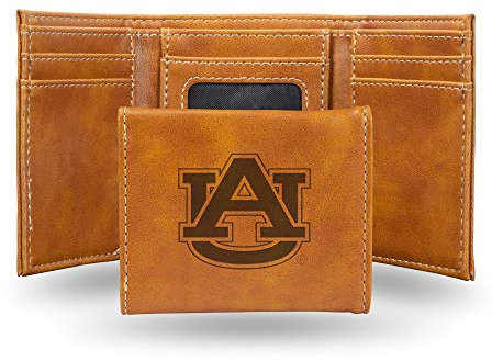 Rico Industries Laser Engraved Tri-fold Wallet NCAA Auburn Tigers Geldbörse mit Lasergravur, dreifach faltbar, Braun, Einheitsgröße