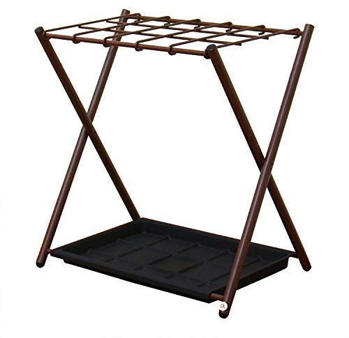 GL GLOBAL LIFE Folding Umbrella Storage Stand Rack Holder Organizer Bin for Entryway Home Commercial Office Décor with Drip Tray