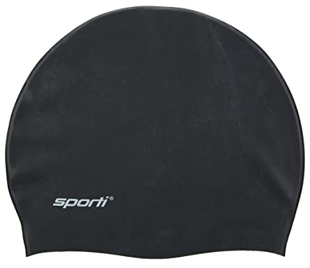 Sporti Silicone Swim Cap (Black)