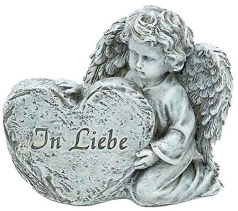 Ángel – In Liebe – Figura decorativa para tumba (12 x 12 cm), diseño de ángel
