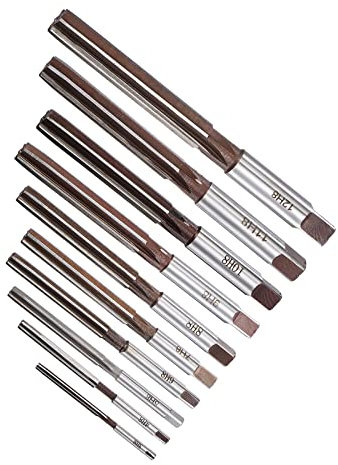 QUARKZMAN 3mm-12mm Manual Escariadores Juego x 10uds 6 Rectas Ranuras para Escariado en Artesanía, [H8 Precisión]