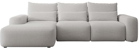 Selsey Sofa Ecksofa Eckcouch Schlafsofa Couch Mit Stauraum Schlaffunktion Pflegeleicht Mit Kissen Lendenkissen L Form Freistehend Links Hydrophobe Chenille Grau Carnos